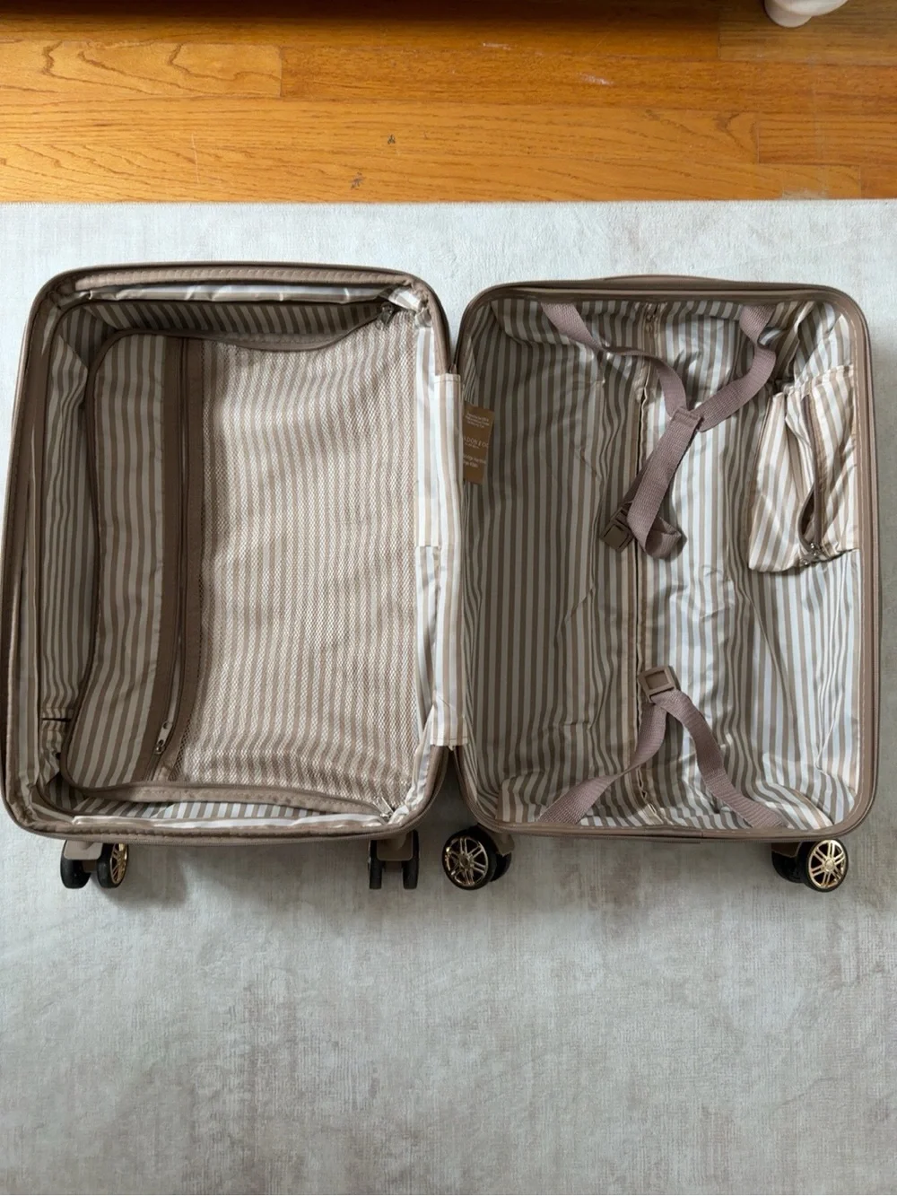 Textured Hard-Shell Carry-On Luggage in Taupe